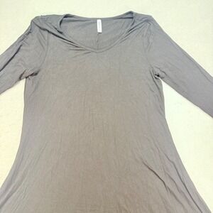 DEARCASE Women's 2XL Black Long Sleeve V-Neck Tunic Top Casual Soft Stretch Dres